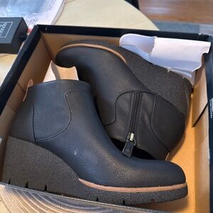 Black Wedge Ankle Boots